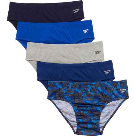 Reebok Low-Rise Briefs - 5-Pack in Maritime Blue/Heather Grey/Blue Depths/Blackened P