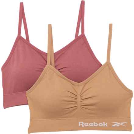 Reebok Ruched Bralettes - 2-Pack in Rose Wine/Café Au Lait