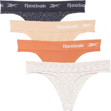 Reebok Seamless Panties - 4-Pack, Thong in Natural Spacedye/ Baked Clay/ Irish Cream/ Evening