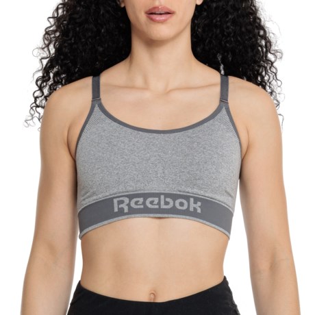 Reebok Spectator Seamless Strappy Sports Bra - Medium Impact in Flint Grey Heather