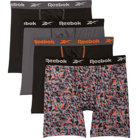 Reebok Stretch-Performance Fashion Boxer Briefs - 4-Pack in Black/Blackened Pearl/Black/Monument Print
