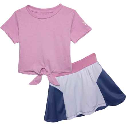 Reebok Todder Girls Tie-Hem Shirt and Mesh Skort - Short Sleeve in Pink