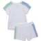4AMVV_2 Reebok Toddler Girls French Terry Shirt and Shorts Set - Short Sleeve