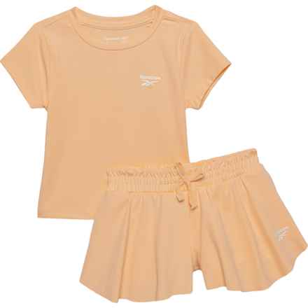 Reebok Toddler Girls Shirt and Shorts Set - Short Sleeve in Peach