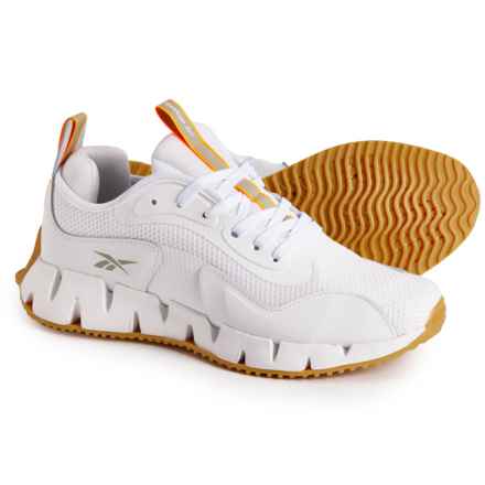 Reebok Zig Dynamica Running Shoes (For Men) in Bright White/Vintage Green/Shocking Orange