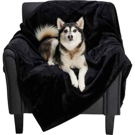 Reece and Riley Koda Waterproof Pet Throw Blanket - 50x70” in Jet Black
