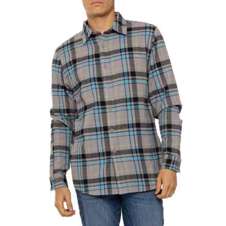 Reel Life Beachcamper Oliver Plaid Flannel Shirt - Long Sleeve in Silver Filigree