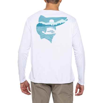 Reel Life Fish Into Sunset Sun Defender Shirt - UPF 50+, Long Sleeve in White