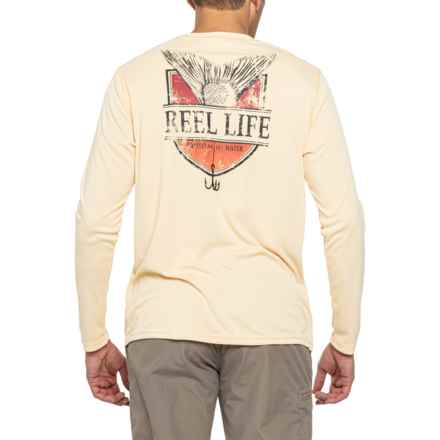 Reel Life Fish Tail Badge Sun Defender Shirt - UPF 50, Long Sleeve in Golden Haze