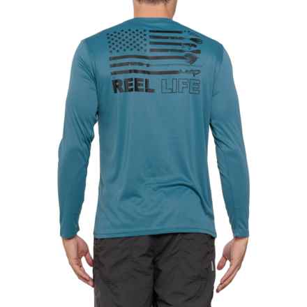 Reel Life Fishing in America UV Shirt - UPF 50+, Long Sleeve in Real Teal