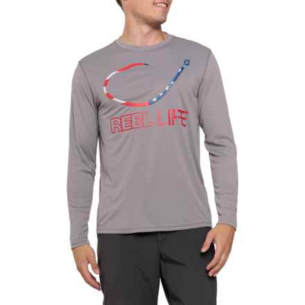 Reel Life Freedom Circle Hook UV Shirt - UPF 50+, Long Sleeve in Silver Filigree