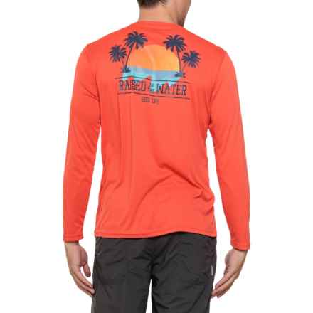 Reel Life Jax Beach 4 Palms UV Shirt - UPF 50+, Long Sleeve in Spicy Orange