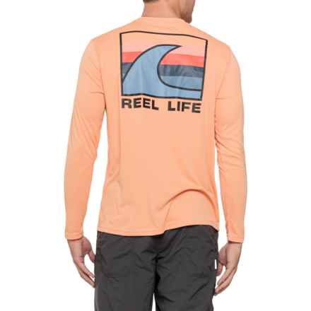 Reel Life Jax Beach Basic Wave UV Shirt - UPF 50+, Long Sleeve in Apricot Wash