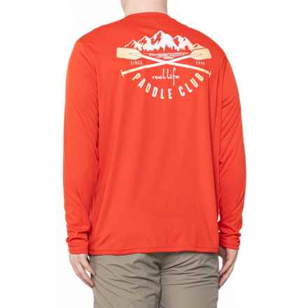 Reel Life Jax Beach Mountain Paddle Club Swim Shirt - UPF 50+, Long Sleeve in Molten Lava