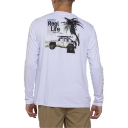 Reel Life Jeep Squares Crew Sun Defender Shirt - UPF 50+, Long Sleeve in Brilliant White