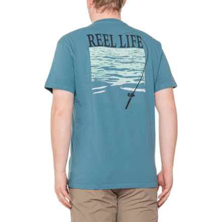 Reel Life Ocean Washed Casting Line T-Shirt - Short Sleeve in Real Teal