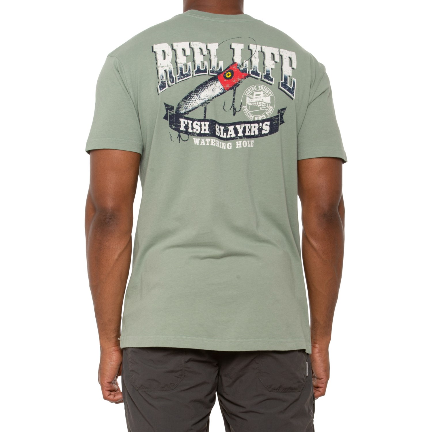 Reel Life Ocean Washed Fish Slayers T-Shirt - Short Sleeve - Save 50%