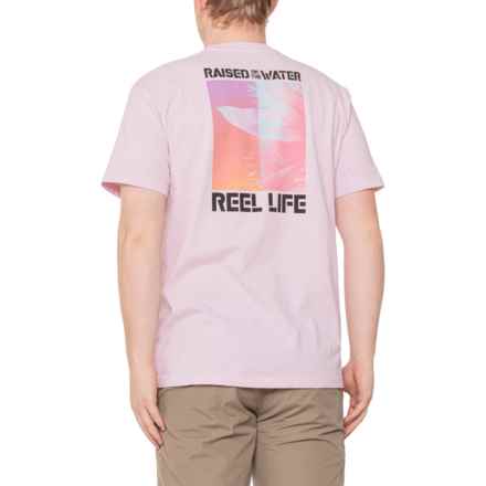 Reel Life Ocean Washed Psych Palms T-Shirt - Short Sleeve in Winsome Orchid