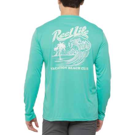 Reel Life Surf Wave Sun Defender Shirt - UPF 50, Long Sleeve in Waterfall