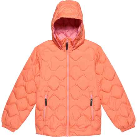 Reima Big Girls Fossila Down Jacket - Insulated in Cantaloupe Orange