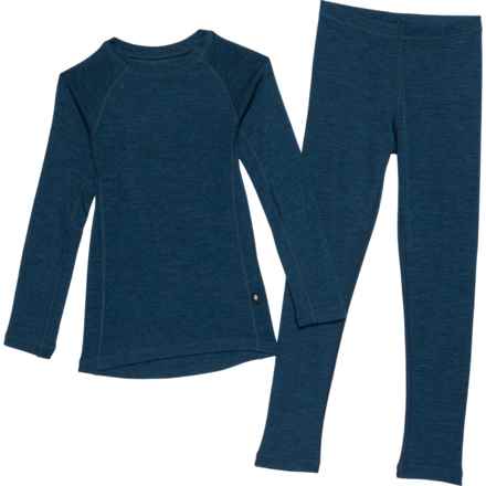 Reima Little Boys Kinsei Thermal Base Layer Set - Merino Wool, Long Sleeve in Navy