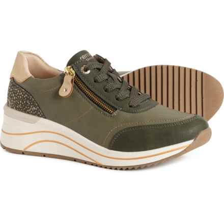 Remonte Eleni Wedge Sneakers - Leather (For Women) in Forest/Antibrass/Moor/Ginger-G