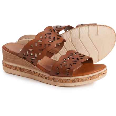 Remonte Jerilyn 56 Wedge Slide Sandals - Leather (For Women) in Brown