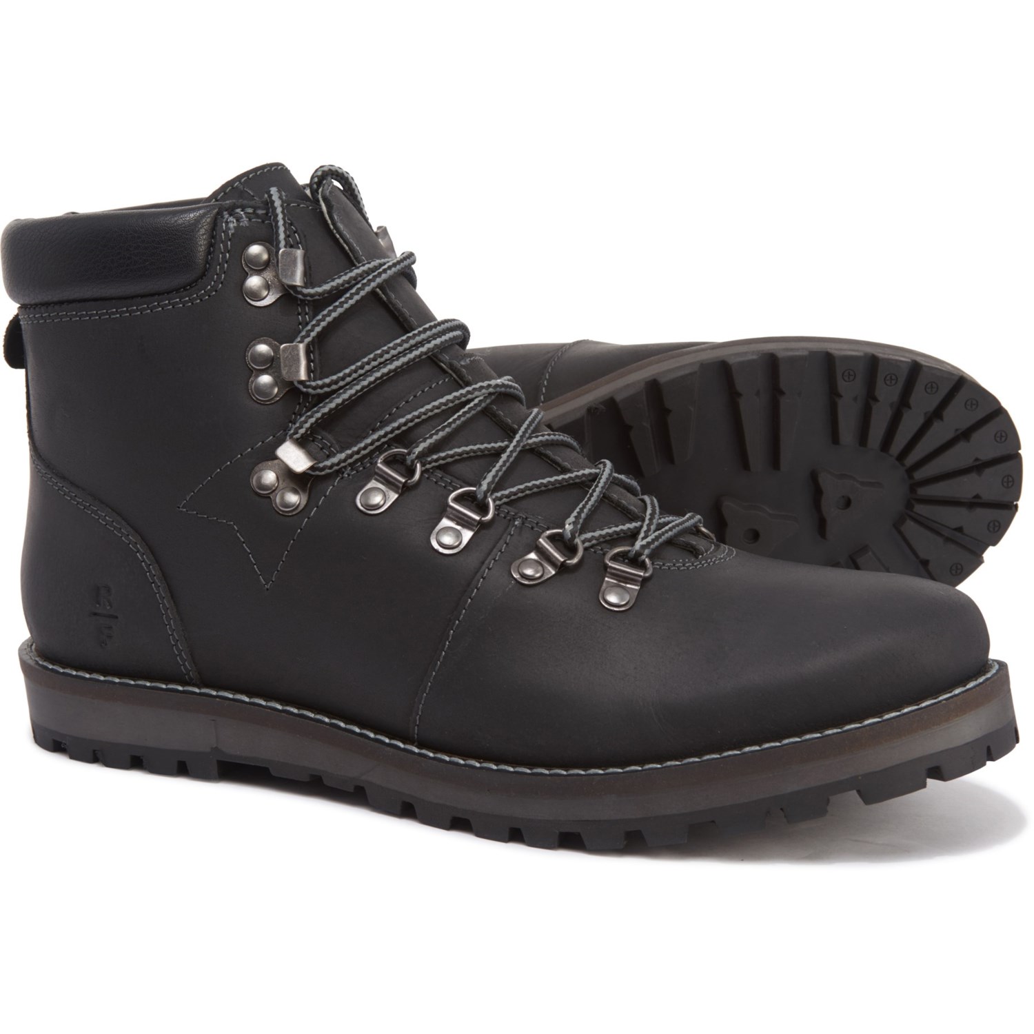 leather boots for men black