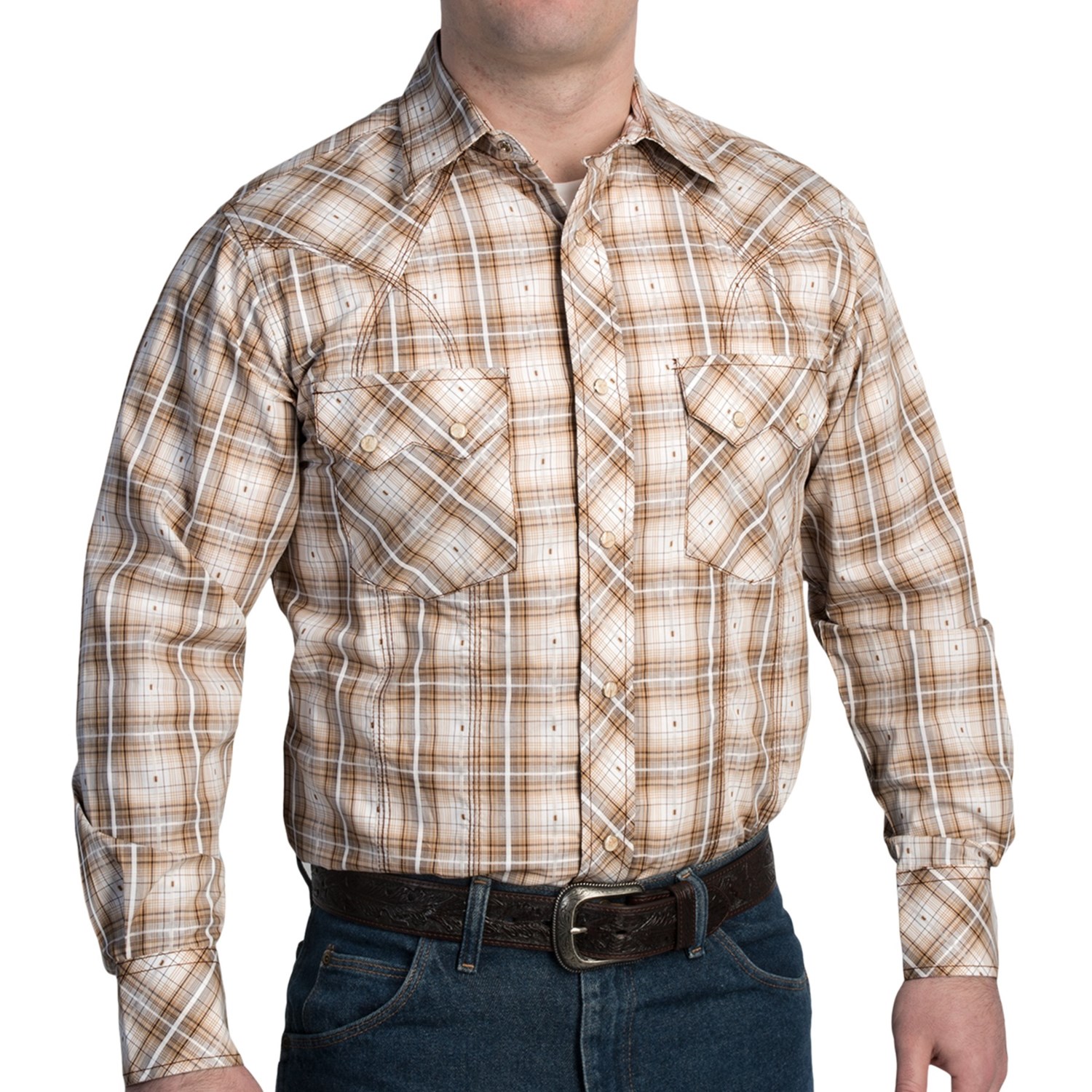 Resistol University Sawtooth Plaid Shirt - Long Sleeve (For Men) - Save 40%