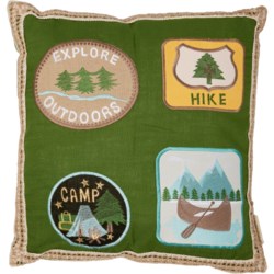 Retreat Embroidered Scout’s Honor Throw Pillow - 18x18” in Green