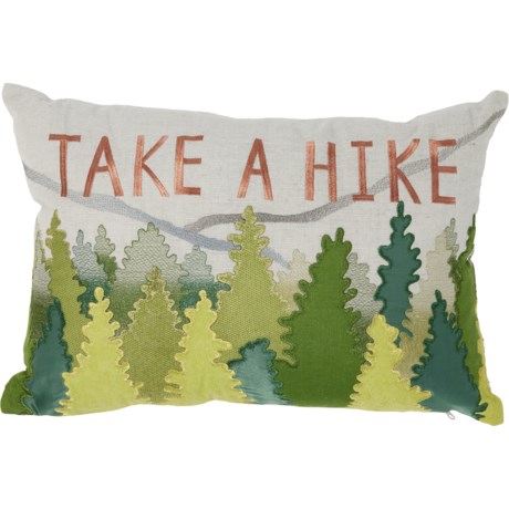 Retreat Embroidered Take a Hike Throw Pillow - 14x20” in Green