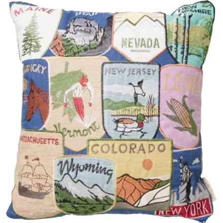 Retreat Patchwork Throw Pillow - 16x16” in Multi