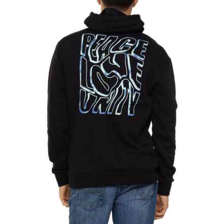 Retrofit Peace Love Unity Fleece Hoodie in Black