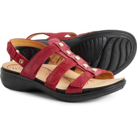 REVERE Toledo Sandals - Leather (For Women) in Cherry Lizard
