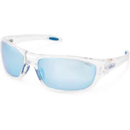 Revo Made in Italy Coast Wraparound Sunglasses - Polarized Mirror Lenses in Crystal Blue Water