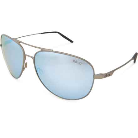 Revo Made in Italy Windspeed XL Aviator Sunglasses - Polarized Mirror Lenses in Gunmetal/Blue Water