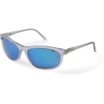 Revo Vintage Wrap Sunglasses - Polarized Mirror Glass Lenses (For Men and Women) in Crystal/H20 Blue
