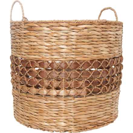 RGI Large Cross-Woven Center Round Basket - 15x18” in Natural