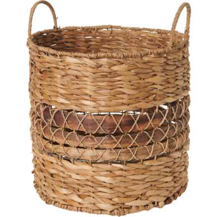 RGI Small Cross-Woven Center Round Basket - 13x14” in Natural