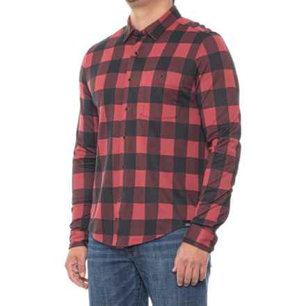 Rhone Hardy Flannel Shirt - Long Sleeve in Earth Red Buffalo Check