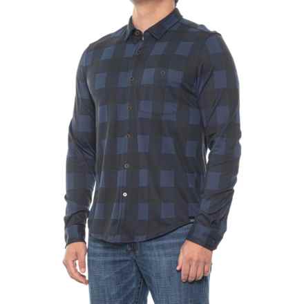 Rhone Hardy Flannel Shirt - Long Sleeve in Navy Buffalo Check