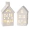 487FR_2 Ridgefield Home Decorative LED Ceramic Houses - Set of 2