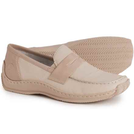 Rieker Celia 52 Penny Loafers - Leather, Slip-Ons (For Women) in Crème