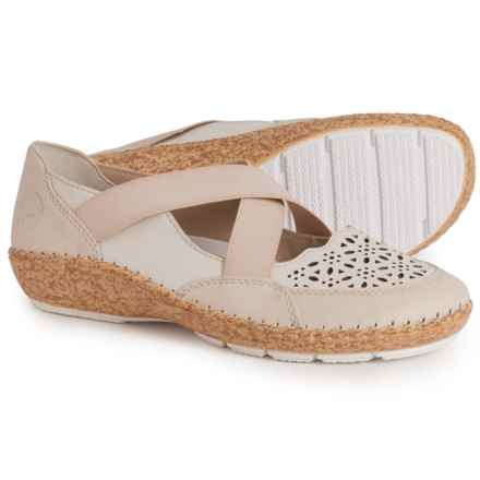 Rieker Cindy 53 Slip-On Cross Band Flats - Leather (For Women) in Crème