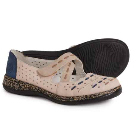 Rieker Daisy 78 Mary Janes - Nubuck, Slip-Ons (For Women) in Eggshell