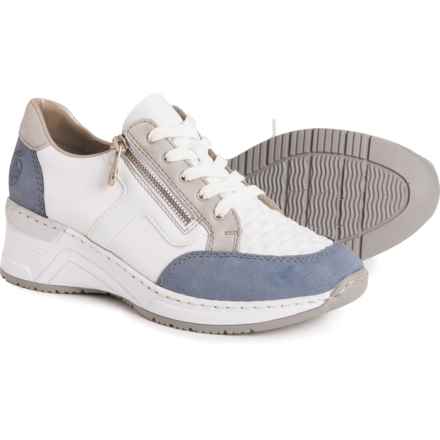 Rieker Kitty 03 Sneakers - Leather (For Women) in Jeans/Hartweiss/Cement/Weiss