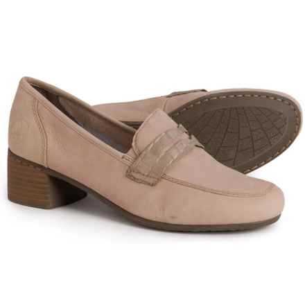 Rieker Mariah 62 Heeled Loafers - Nubuck (For Women) in Ginger