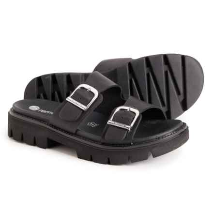 Rieker Roxane 53 Slide Sandals - Leather (For Women) in Black