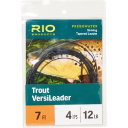 Rio Products Trout VersiLeader Freshwater Sinking Tapered Leader - 7’, 4IPS, 12 lb. in Black/Red Loop