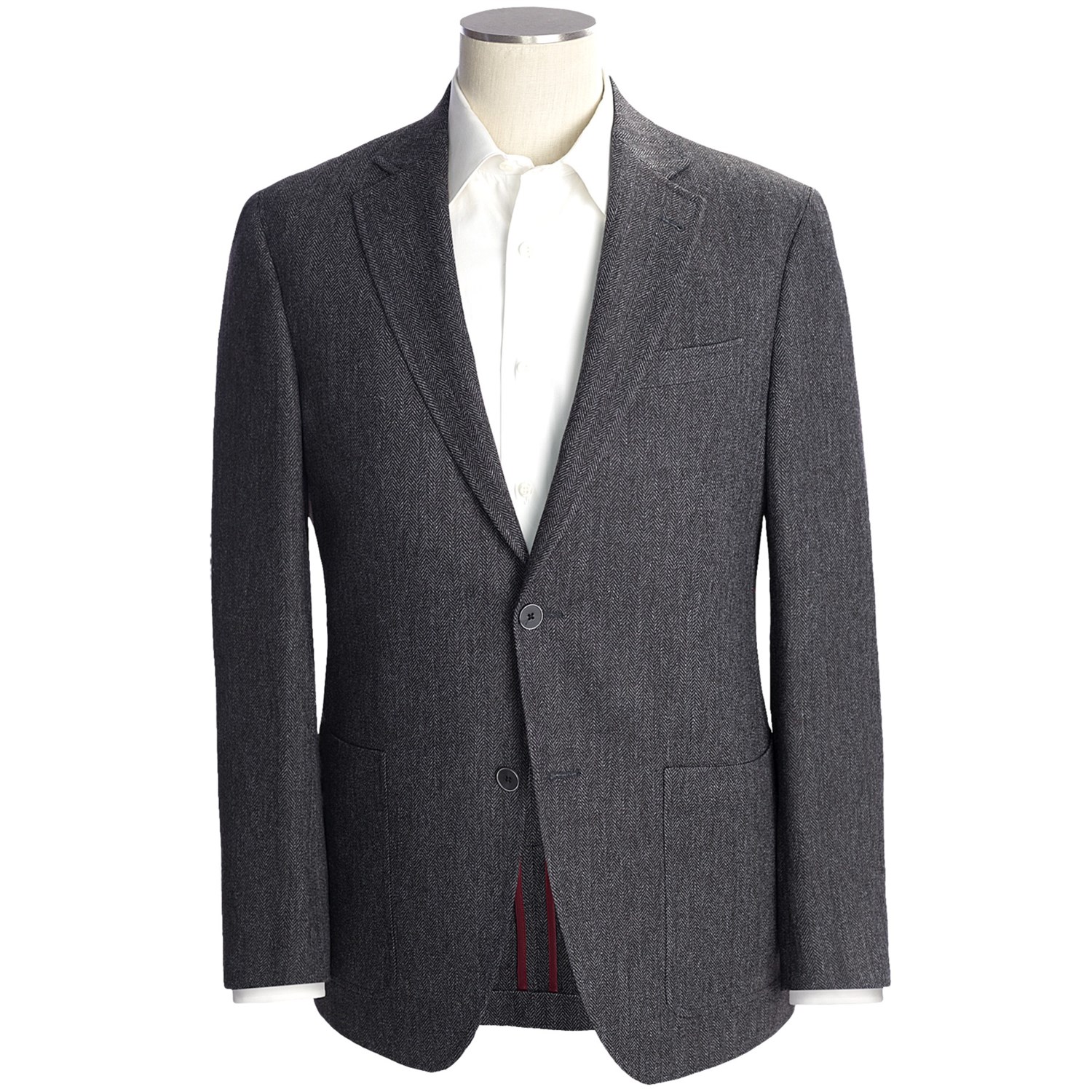 Riviera Red Panther Herringbone Sport Coat - Wool Blend, Modern Fit ...